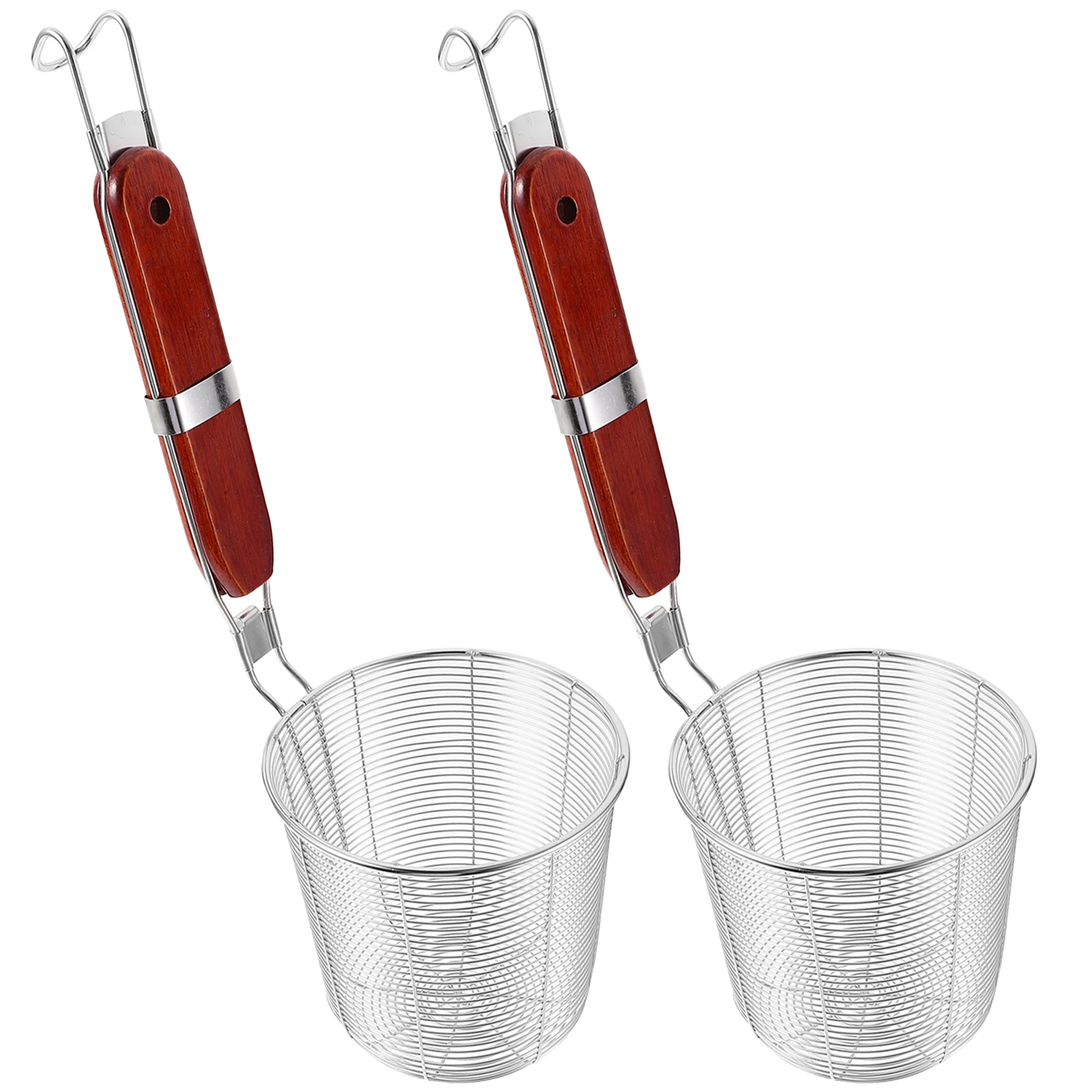 

Stainless Steel Colander Spider Strainer Mesh Noodle Skimmer Kitchen Cooking Tool Home Restaurant Wooden Handle Heat