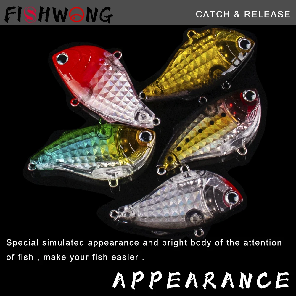 FISHWONG 2 قطعة غرق VIB الصيد إغراء 6 سنتيمتر 15.3 جرام الاصطناعي الطعم الثابت LipLess كرانكبيت الاهتزاز إغراء للصيد