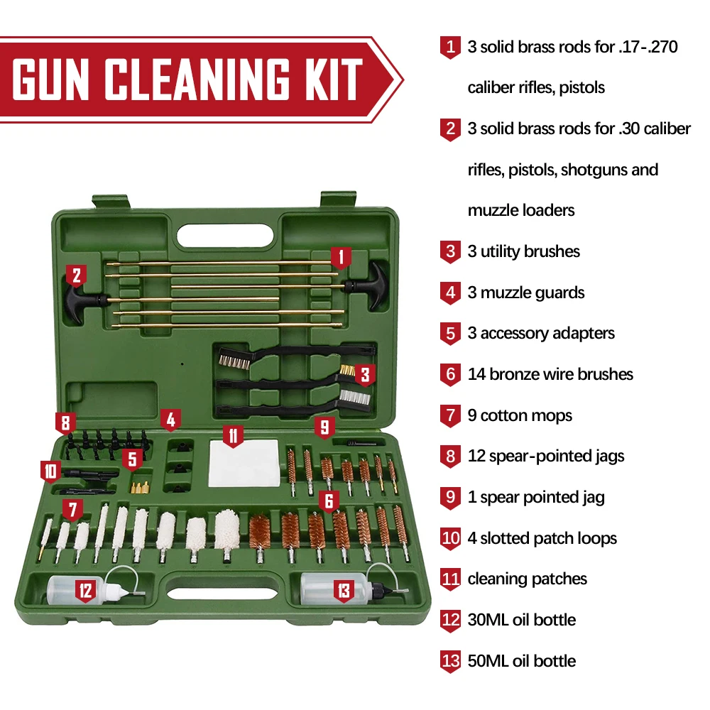 ZOHAN 34 PCS Universal Gun Cleaning Kit Professional Gun Cleaning Set Tactical Gun Brush Tool For Rifle Pistol Shotgun