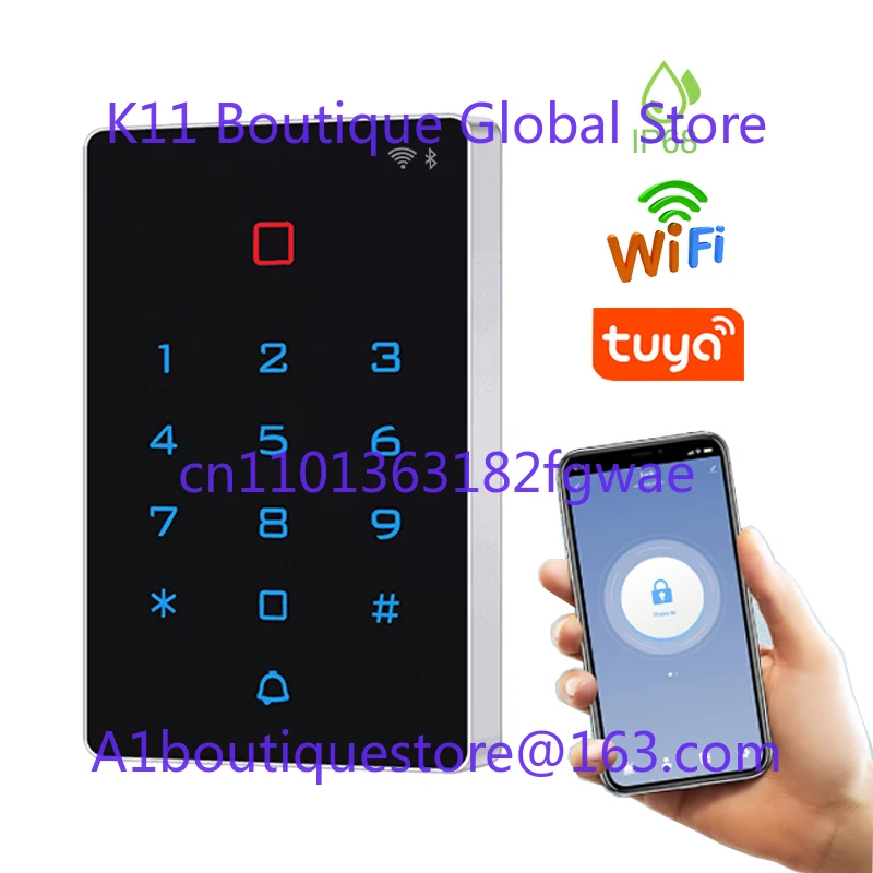 

Tuya Smart Lock Touch Keyboard IP65 Waterproof WIFI 125kHz Frequency ABS Material Access Control NFC Communication Reader