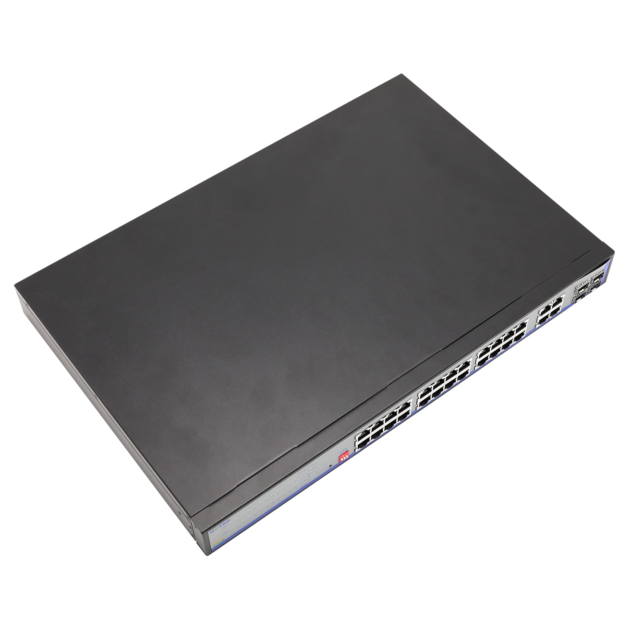 UOTEK 28 ポート アンマネージド SFP ギガビット産業用イーサネット スイッチ サポート ワンクリック VLAN および CCTV 機能 UT-60028GC-24GT4GB-RNA
