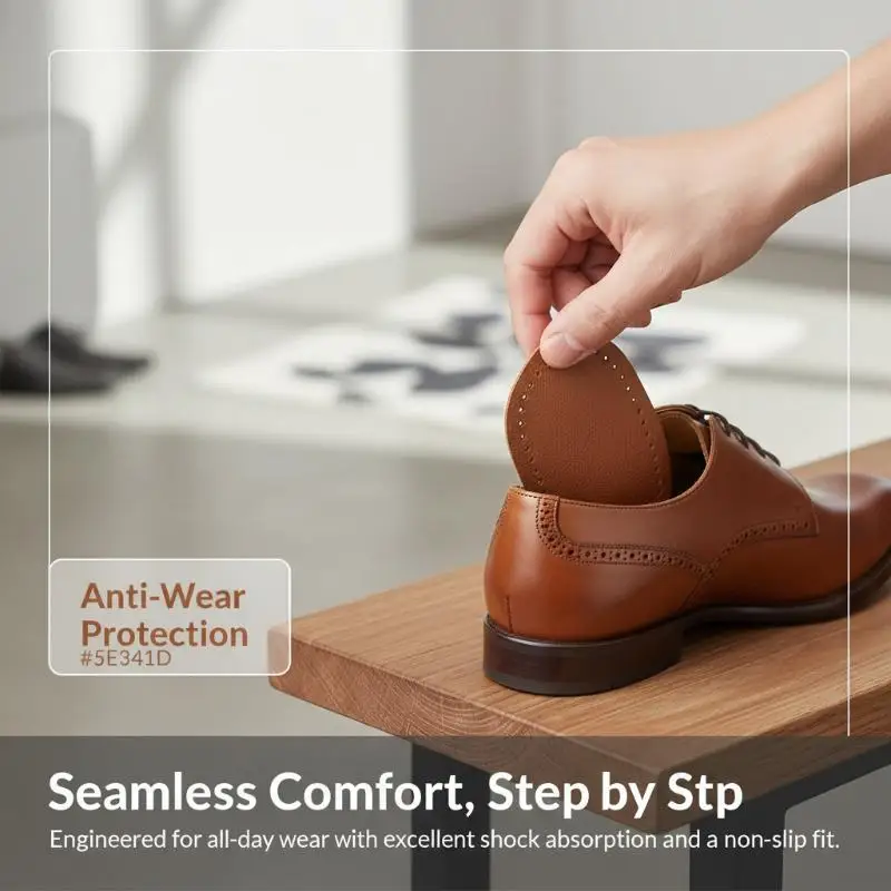 New！1 Pair Cowhide Latex Height Increase Insoles Breathable High Elastic Shock-absorbing Insole For Daily Walking Long Standing