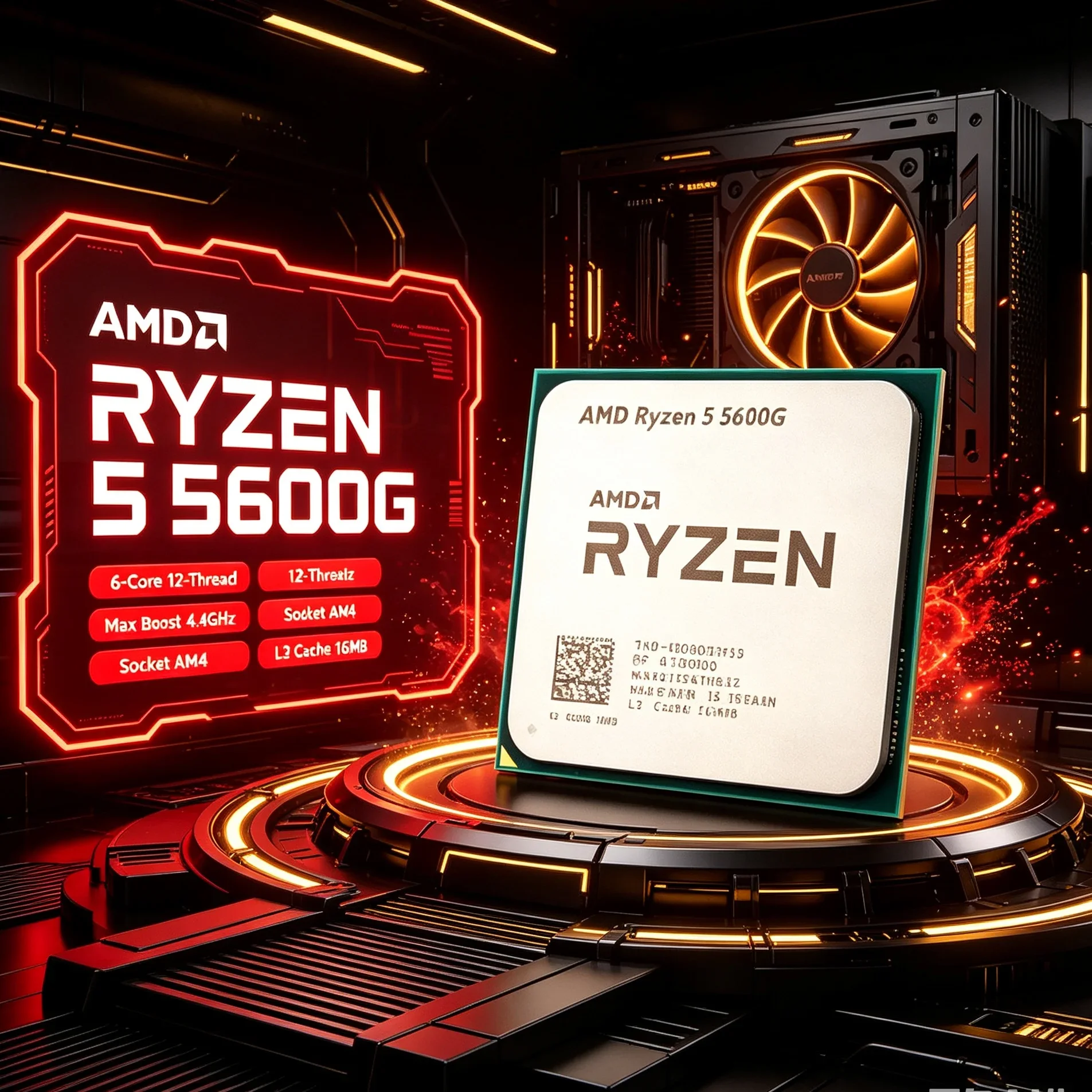 Home Theater PC CPU Ryzen 5 5600G 6-Core 12-Thread 16MB L3 Cache Low Noise AM4 Processor