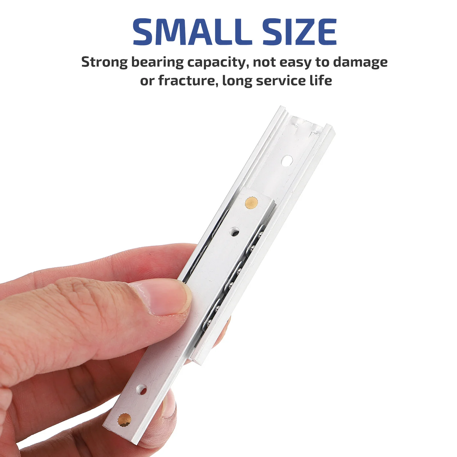 2 قطعة السكك الحديدية الشريحة ثنائية الاتجاه الثقيلة للأثاث درج خزانة مصغرة تمديد الشرائح مقاومة للاهتراء الحاملة