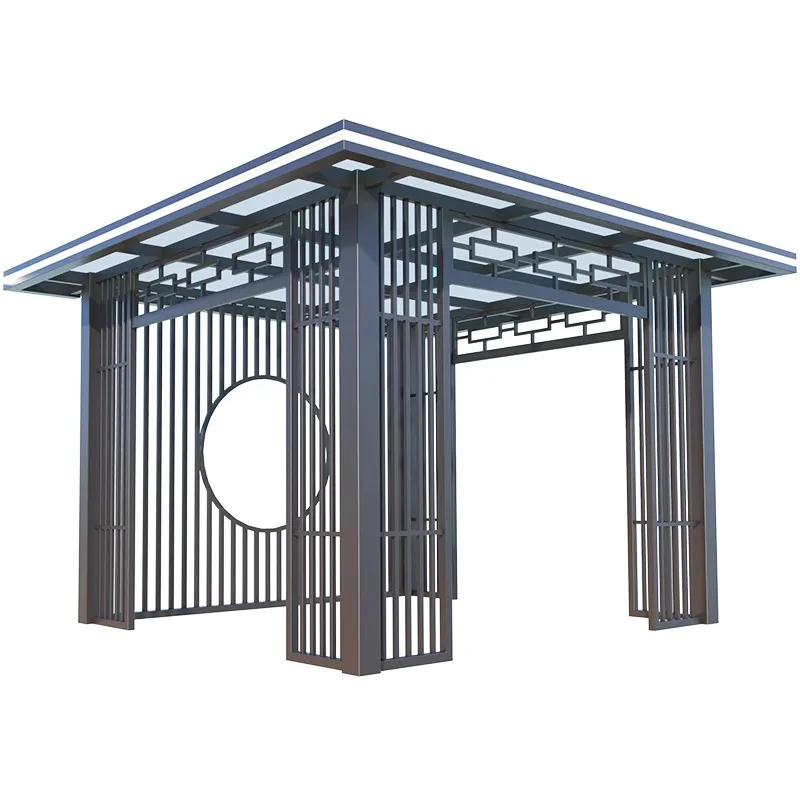 

New Chinese-style villa pavilion, aluminum alloy outdoor courtyard pergola