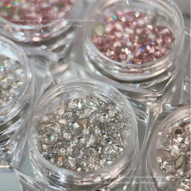 100 ชิ้น 3D Mini Zircon เล็บ Art Rhinestone คริสตัลเพชรอุปกรณ์เสริมสําหรับ Glitter เล็บ Charms ประกายเครื่องประดับตกแต่งเล็บ