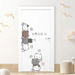 1Pc Furniture Cartoon Cute Cat Wall Stickers for Door Home Decor Accessories Living Room Kids Room Decoration Wall Decals DIY