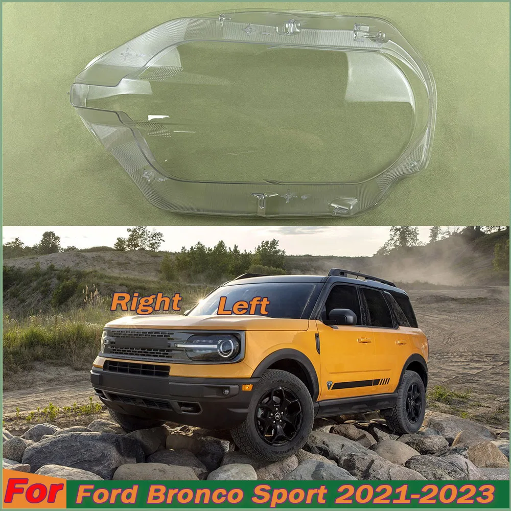 For Ford Bronco Sport 2021 2022 2023 Car Accessories Headlight Cover Transparent Lampshade Lamp Lens Headlamp Shell Plexiglass