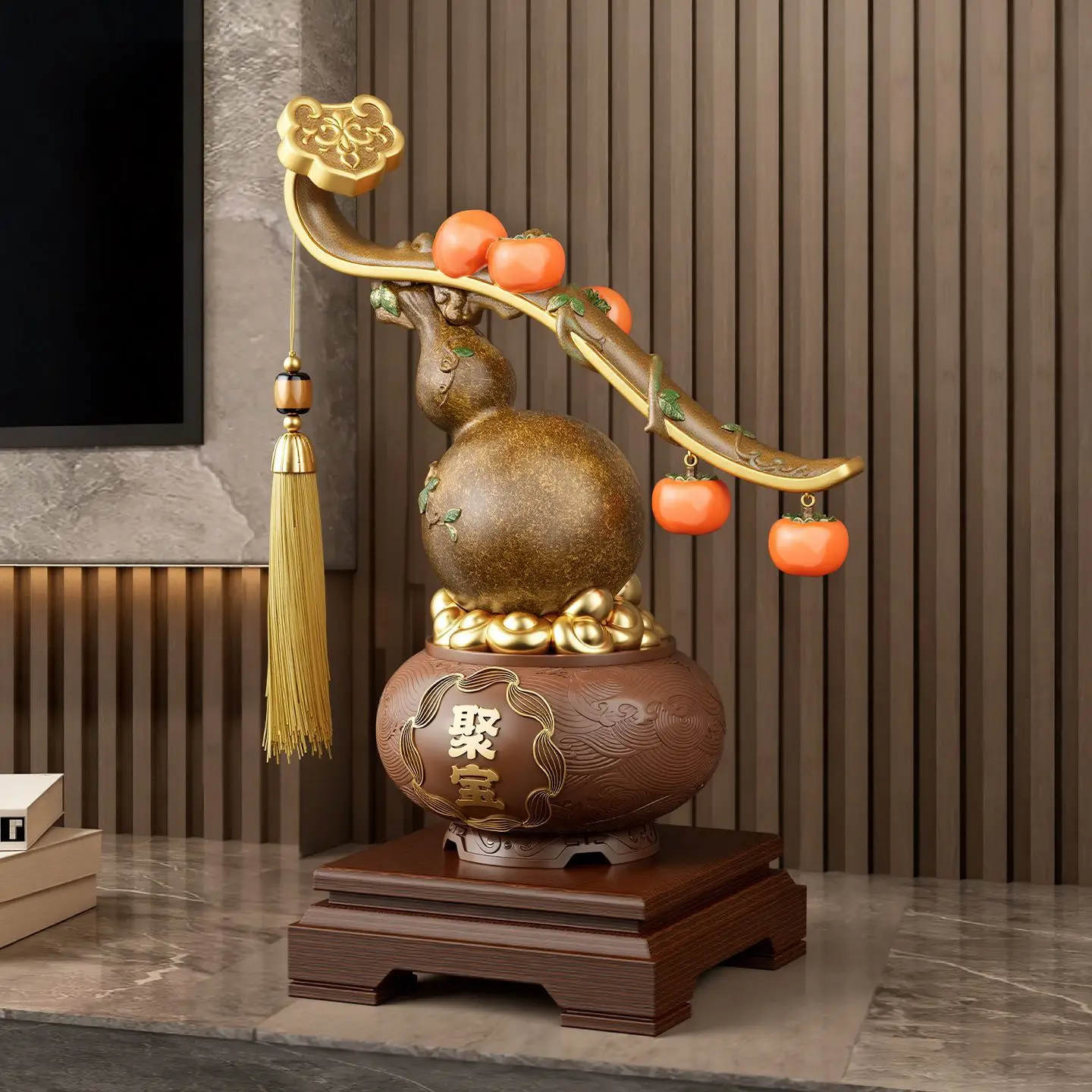 HYS new Chinese-style ornaments, living room entrance wine cabinet decorations, moving new home housewarming gifts