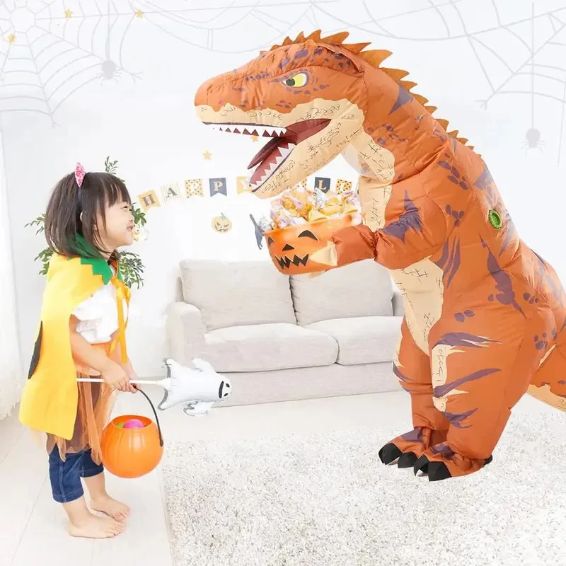 Wiwiwi 123Inflatable T-rex للكبار تفجير ديناصور مضحك دينو حفلة الهالوين تأثيري حلي