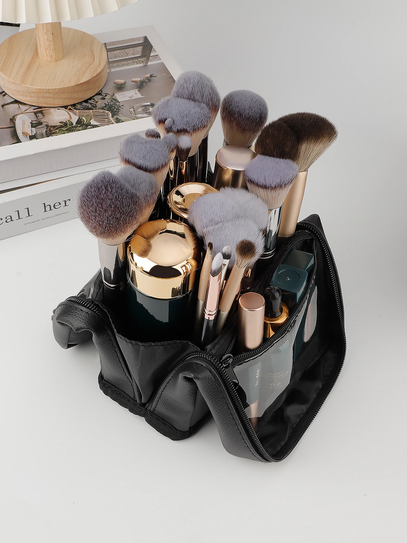 جديد أداة التجميل المنظم حقيبة السيدات يده فرشاة للمكياج حقيبة المحمولة قلم الحواجب أحمر الشفاه حقيبة التخزين