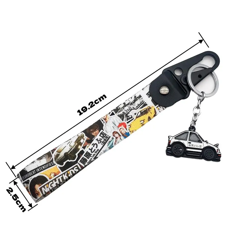 Keychain Keyring Initial D Keychain Lanyard Set Fujiwara Tofu Shop Auto Key Spring Clip Pendant Lanyard Key Car Accessories