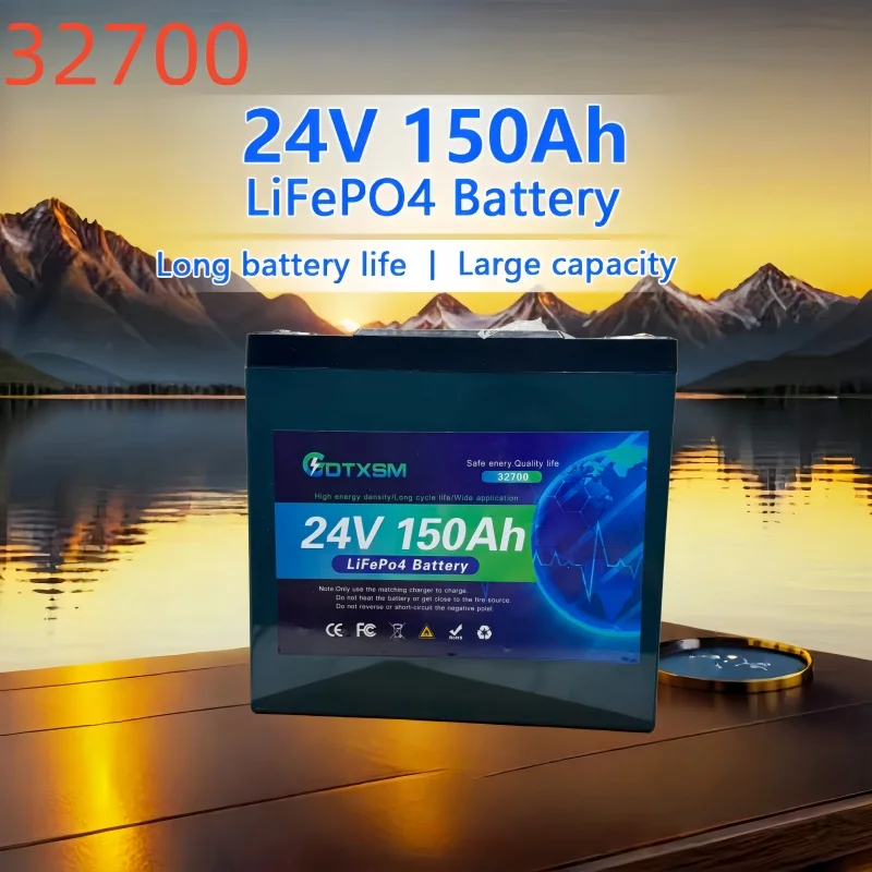 

24V 150Ah LiFePO4 battery BMS 8000+ cycle solar RV golf cart off-grid solar power generation system battery pack.