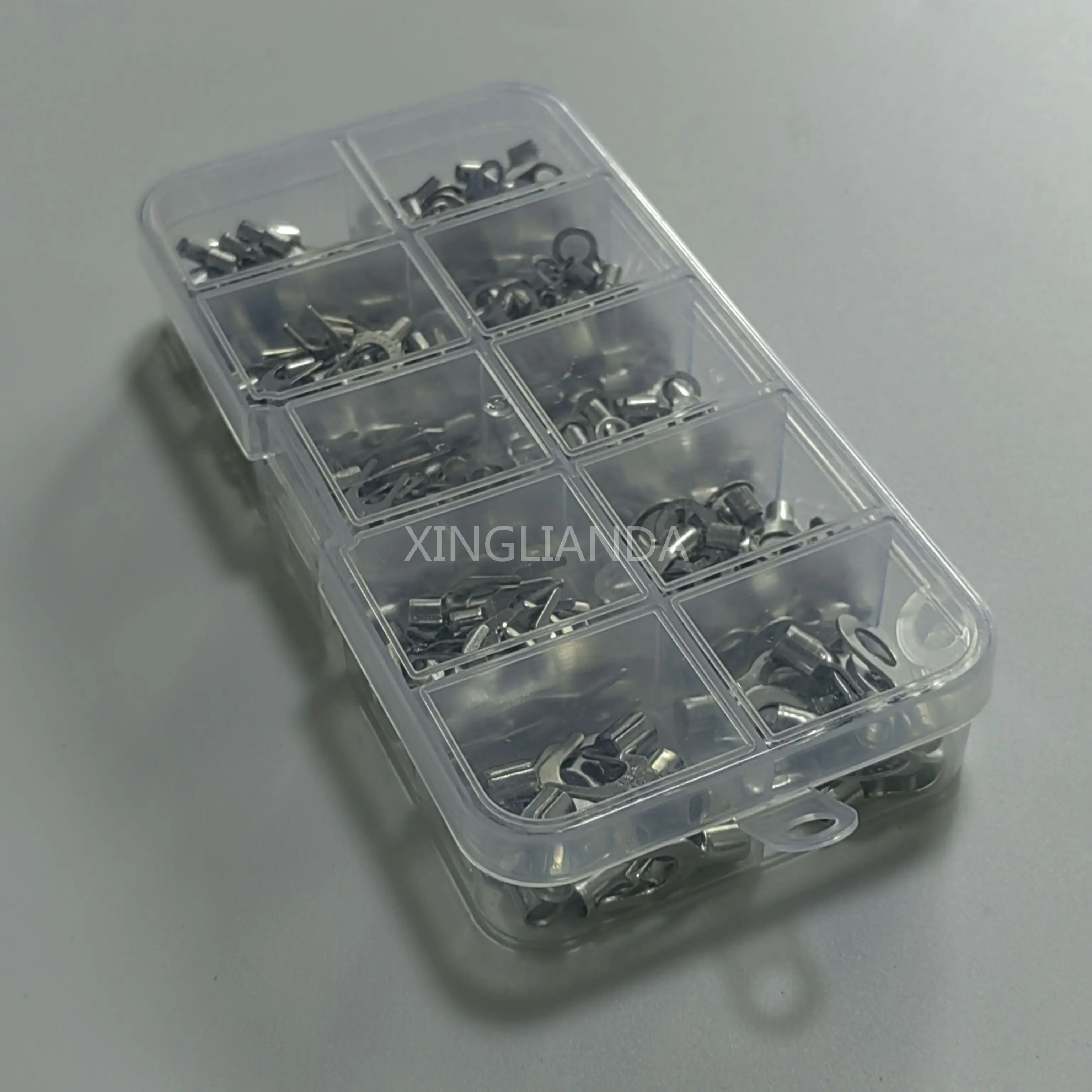 Caja de terminales desnuda prensada en frío, conector de bloque de terminales de nariz de cobre redondo bifurcado OT/UT, 320 Uds.
