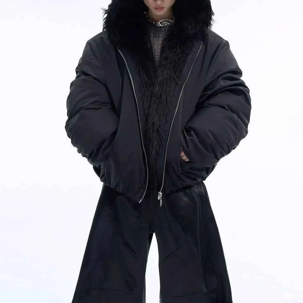 Veste d'hiver en coton à manches longues pour hommes, couleur unie, mode rétro américaine, tendance, haute rue, ample, décontractée, Niche, haut pour hommes