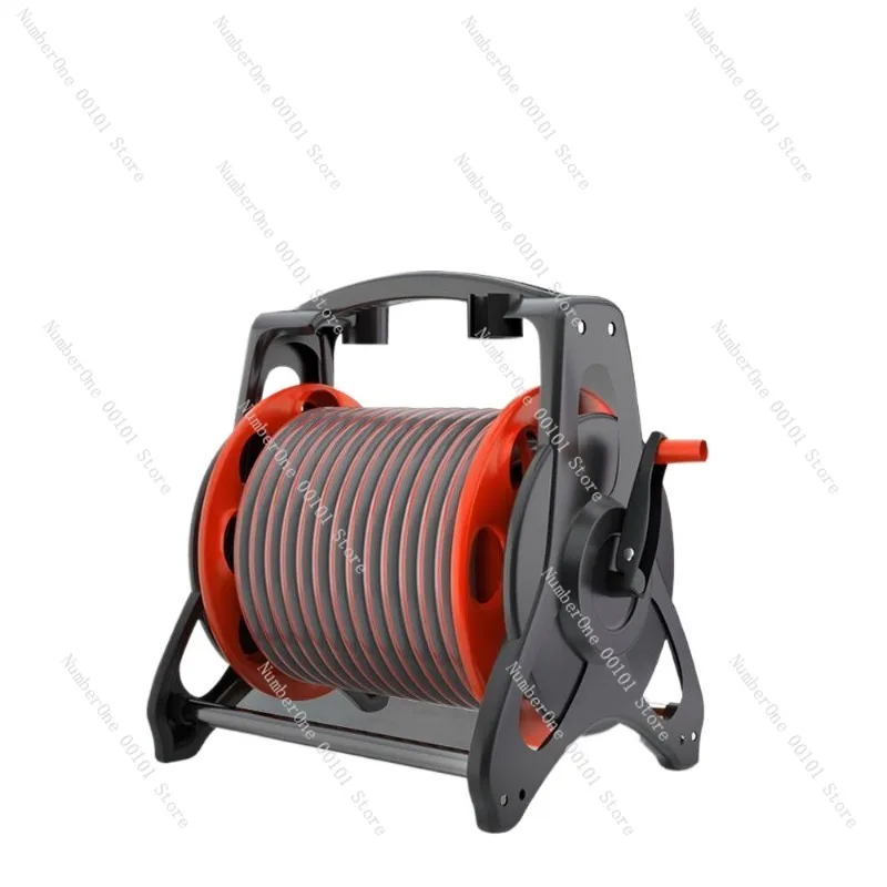 Heavy Duty ABS Water Hose Reel Cart Wall Mounted Soft Pipe Organizer Manual Winding Storage Rack for Car Washing Garden