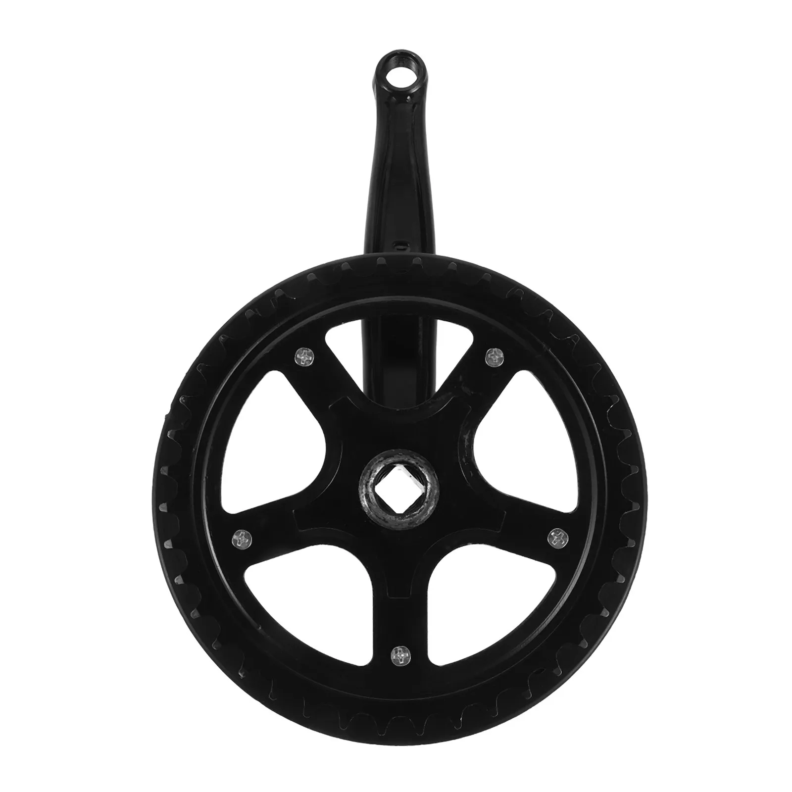 

1Set Black Bike Crankset Single Speed 40T Square Taper Crank Arm Chainring Crank Set for Mountain Bike Cycling