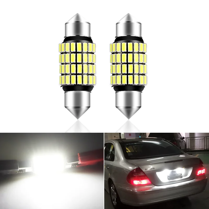 2pcs Lampe Plaque Immatriculation LED Sans Erreur Mercedes Benz W203 W211 W219 R171 - Lumière Blanche