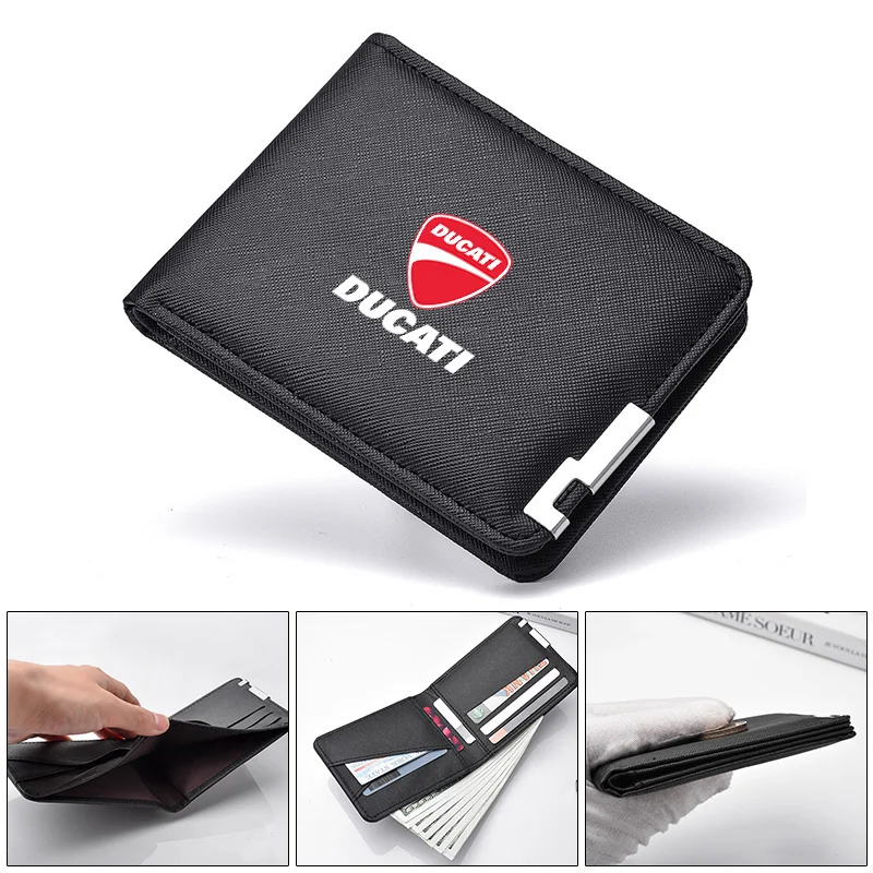 

Men's multi-functional driver's license card case men motor vehicle car registration certificate cover For DUCATI Monster emblem