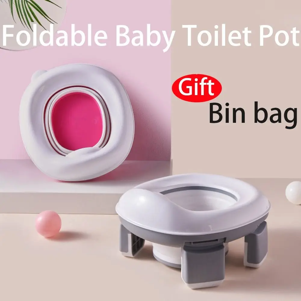 

Portable Baby Toilet Pot Easy to Clean Foldable Multifunction Baby Mobile Toilet 3 in1 Children's Potty Training Seat WC