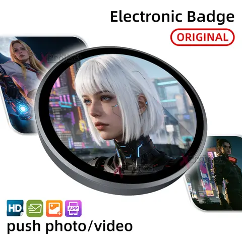 Pantalla electrónica de Anime E-Badge, aplicación con conexión Bluetooth, pantalla táctil inteligente HD dinámica, animación de juegos, insignia Gradual, regalo para niños