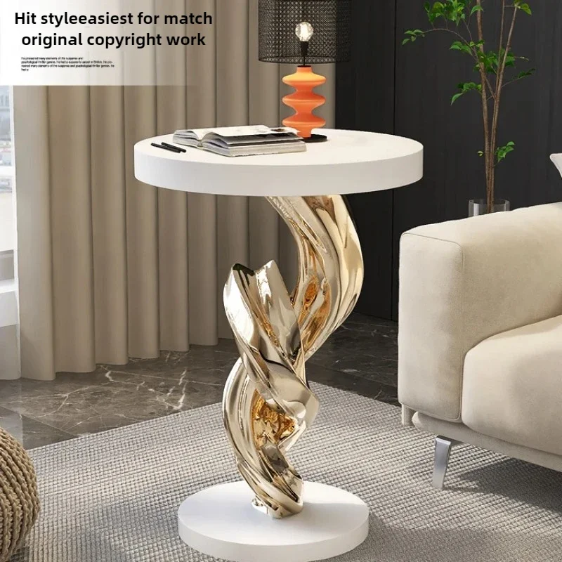 Abstract Side Table Art Piece Creative Home Sculpture Modern Small Coffee Table Decorative Art Accent for Living Room