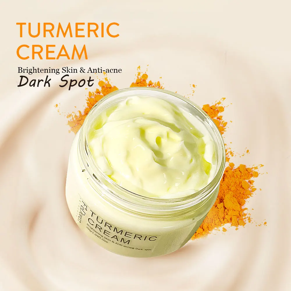 Turmeric VC Face Cream Deeply Moisturizes and Desalinates Skin Leaving Skin Fresh Non Greasy Smooth Firm Soft Elastic Energetic