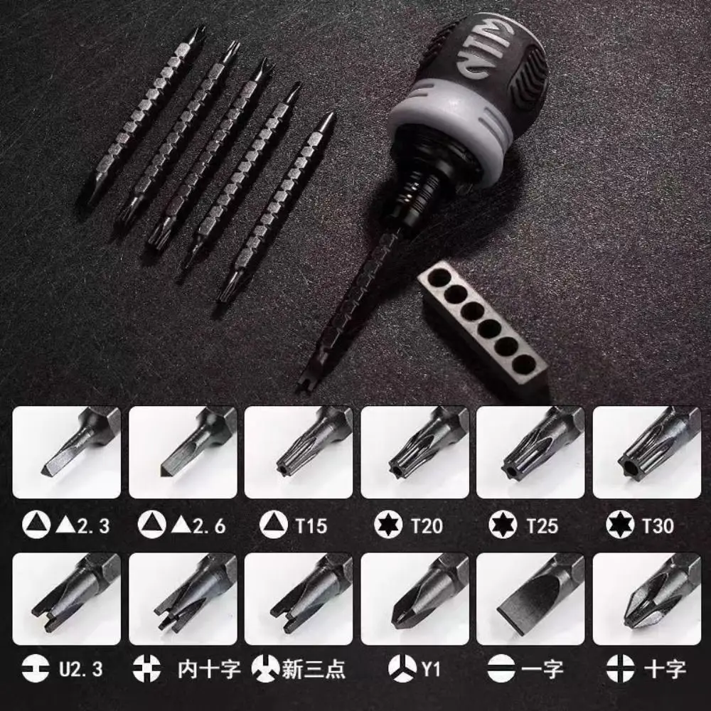 Imagem -04 - Household Ratchet Screwdriver Grupo Magnético Dual-purpose Batch Head Telescópica Labor-saving Hand Tool 18 em 22 em 26 em 1