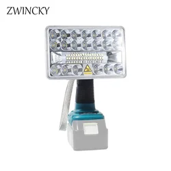 ZWINCKY LED Flashlight Outdoors Spotlight Light for Makita BL1430 BL1830 14.4V 18V Lithium Battery USB Outdoor Lighting with USB