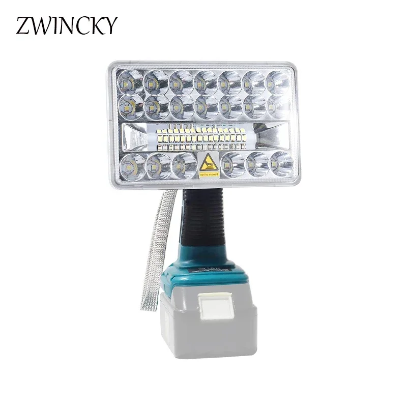 ZWINCKY LED Flashlight Outdoors Spotlight Light for Makita BL1430 BL1830 14.4V 18V Lithium Battery USB Outdoor Lighting with USB