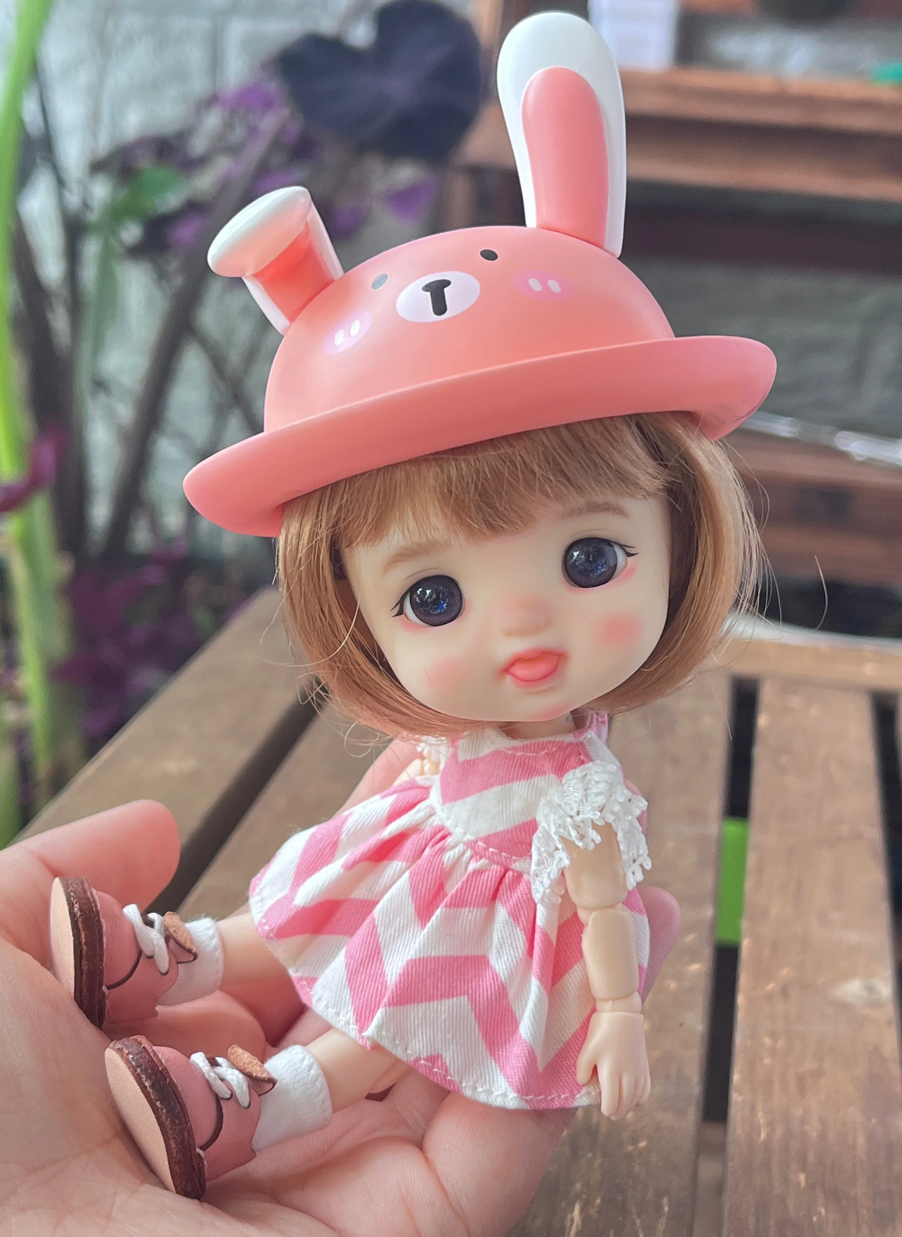 【STODOLL】White Muscle Tooth with Makeup Ob11 Resin Head Bjd Original Trendy Play Figure Gift Stock