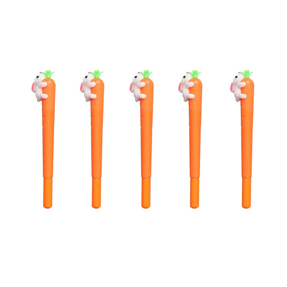 

10pcs 05mm Carrot Shaped Black Ink Gel Pen Rabbit Gel Pen for School Office Student Gel Pens Cartoon Gel Pens