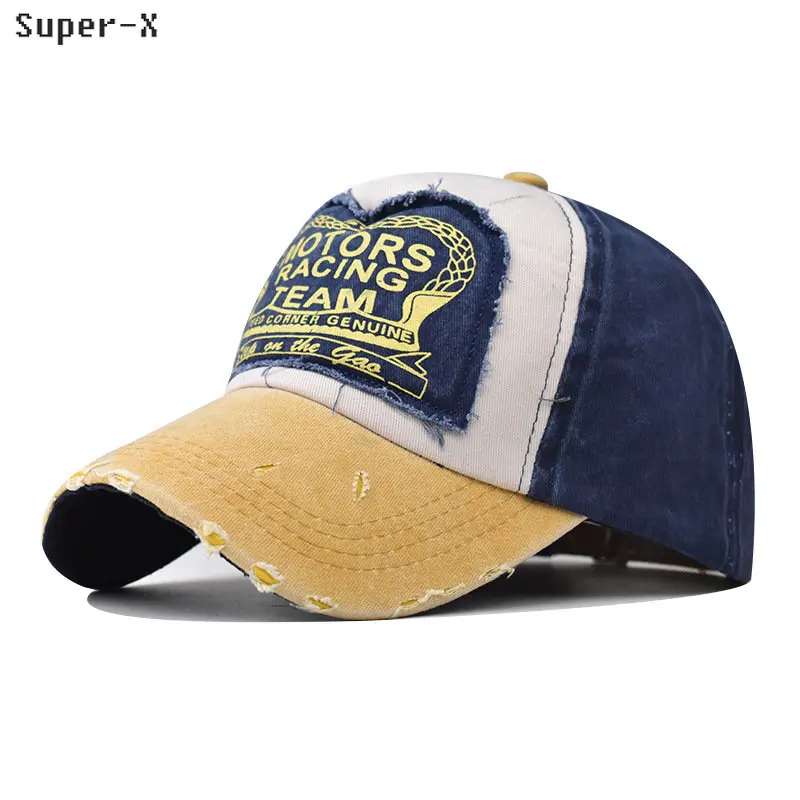 

Baseball Caps for Men Summer Snapback Hat Ripped Washed Cotton Summer Caps for Women Outdoor Casual Multicolor Patchwork Hats