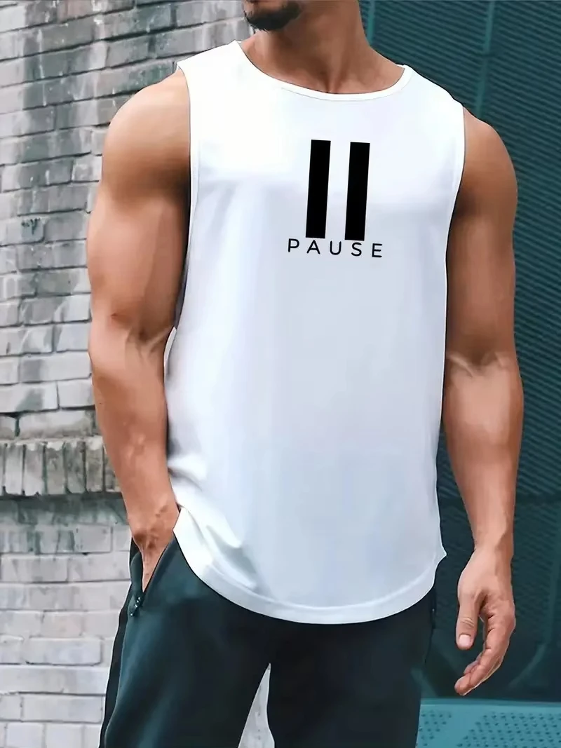 

New Summer Men's TankTops Gym Bodybuilding Sleeveless T-shirt Fashion Basketball Breathable Mesh Sports Fitness Running Vests