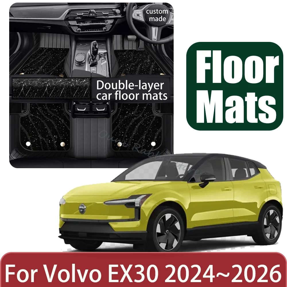 

For Volvo EX30 Plus EV 2024~2026 2025 LHD RHD Car Floor Mats Waterproof Scratch Resistant Carpets Pad Interior Accessories