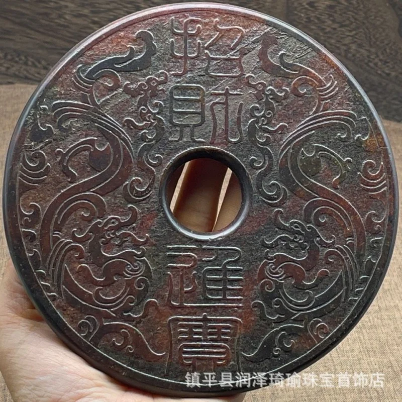 

Xiuyan Jade Leak-Picking Antique Reproduction Jade Carving Hand Pieces Gaogu Jade Ancient Jade Antique Old Objects Amass Fortune