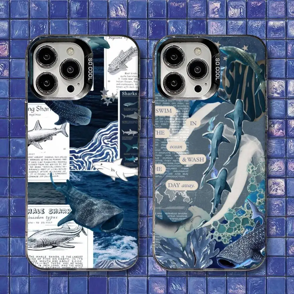 

Blue Hammerhead Shark Sea Phone Case For iPhone 16,15,14,13,12,11,8,7,Pro,Max,Plus,Mini,XS,SE Shockproof Matte Cover