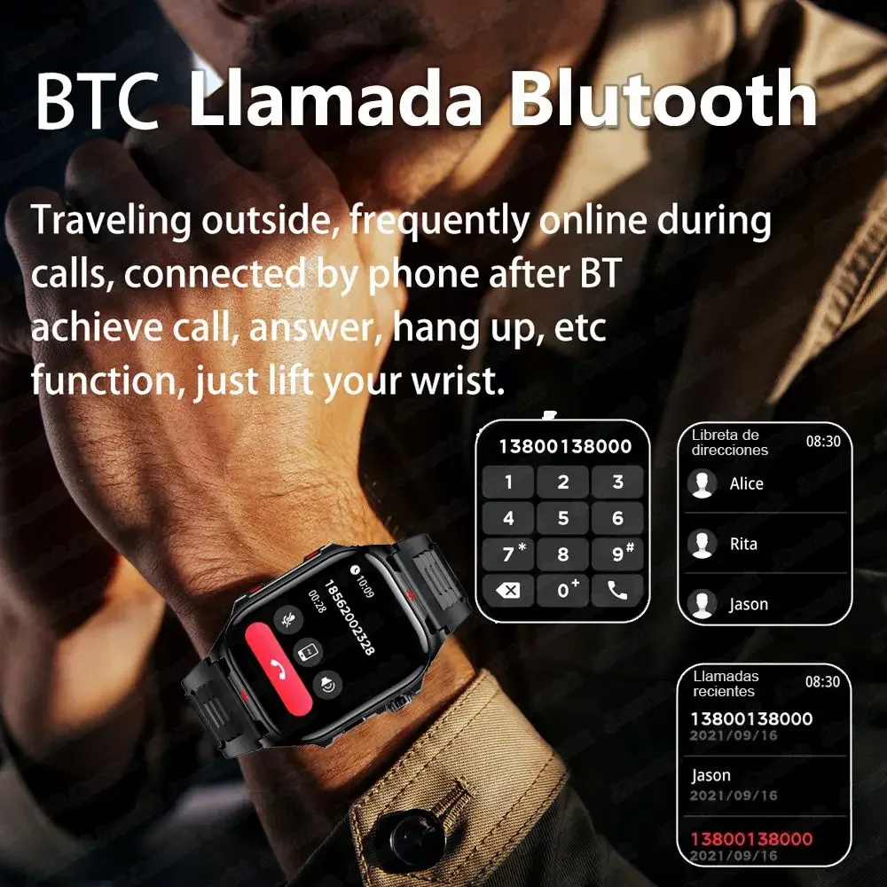 2.01 بوصة الرياضة ساعة ذكية الرجال IP68 مقاوم للماء اللاسلكية HD الاتصال وضع الرياضة المتعددة مراقبة الصحة Smartwatch النساء 2025New