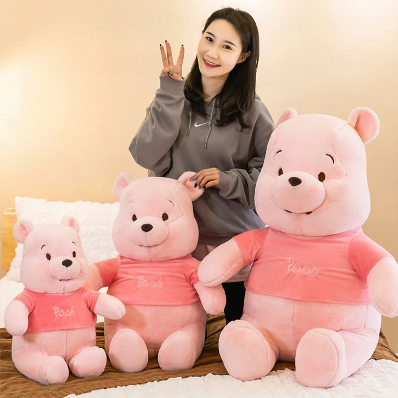 

Cute Pink Kawaii Winnie the Pooh Plush Toy Stuffed Doll for Kids Birthday Xmas Gift Lovely Cuddly Bear Pillow for Girlfriend