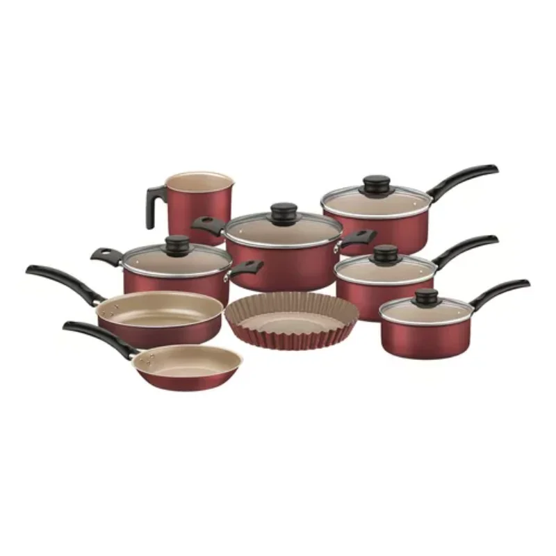 

Pan Turin Non-stick 9Pcs Red Baking Pans and Fryers