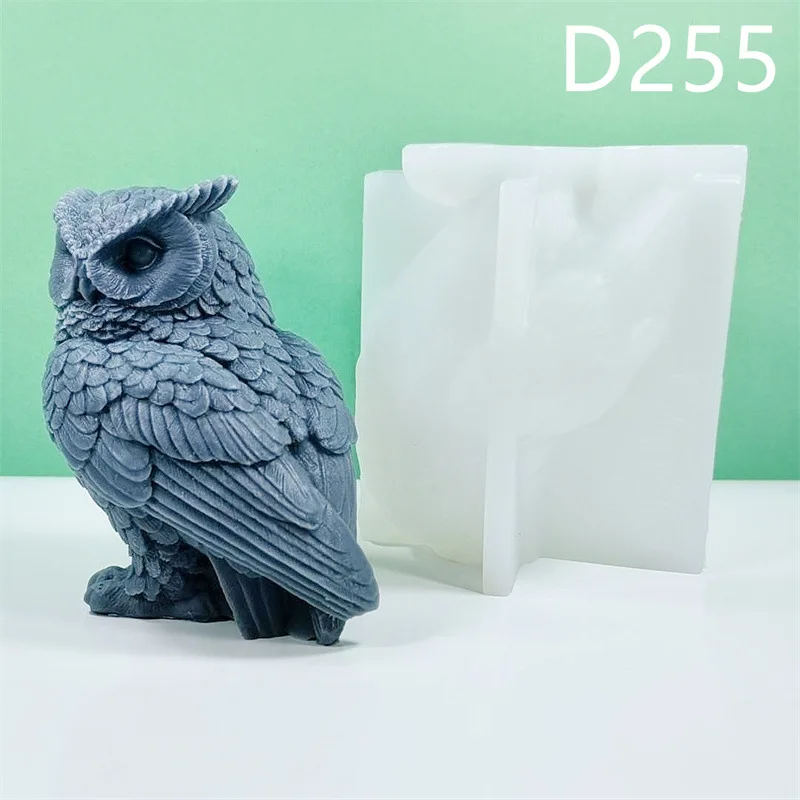 Large Owl Silicone Mold Gypsum form DIY Handmade Plaster Candle Ornaments Handicrafts Mold Hand Gift Making Kitchen Accessories