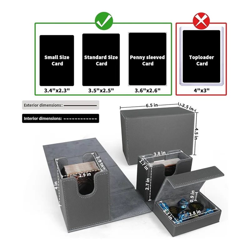 

Коробка для колоды карт AU, коробка для карт премиум-класса с откидным лотком для игральных костей, коробка для хранения карточек для спортивных игровых карт, простая установка G