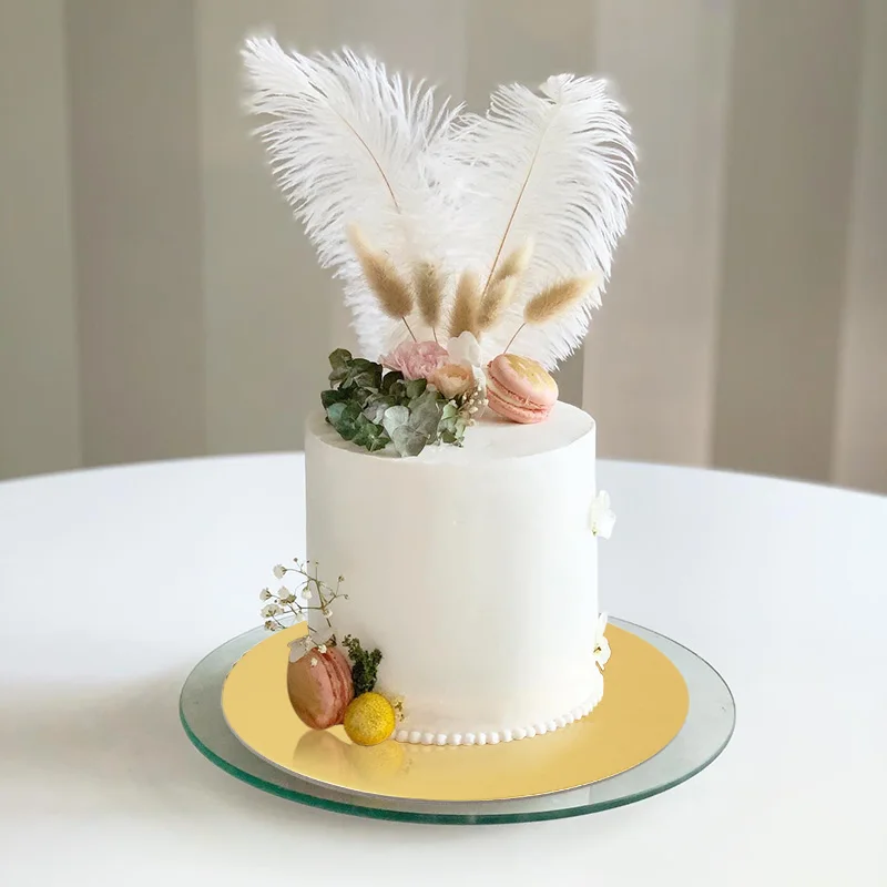 Placa redonda do bolo do ouro e da prata, Base do cartão do círculo, Suprimentos da decoração do bolo, Cupcake do partido, bandeja da sobremesa, ferramentas do bolo, 10 cm, 16 cm, 22 cm, 26cm