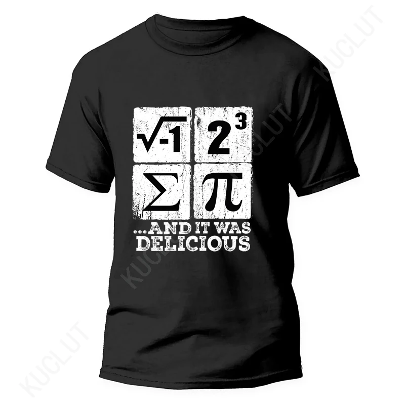 Men T-shirts I Ate Some Pi Design Funny Tshirt I Ate Some Pie Math Nerd Humor Classic Tops Retro Short Sleeve Tees Male Clothing