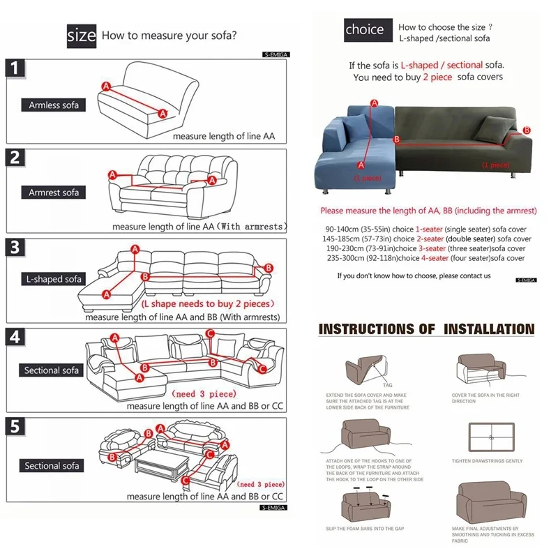 Thick Elastic Adjustable Sofa Cover Slipcover For Living Room Stretch Jacuqard Armchair Cover 1/2/3/4 Seater Corner Couch Cover