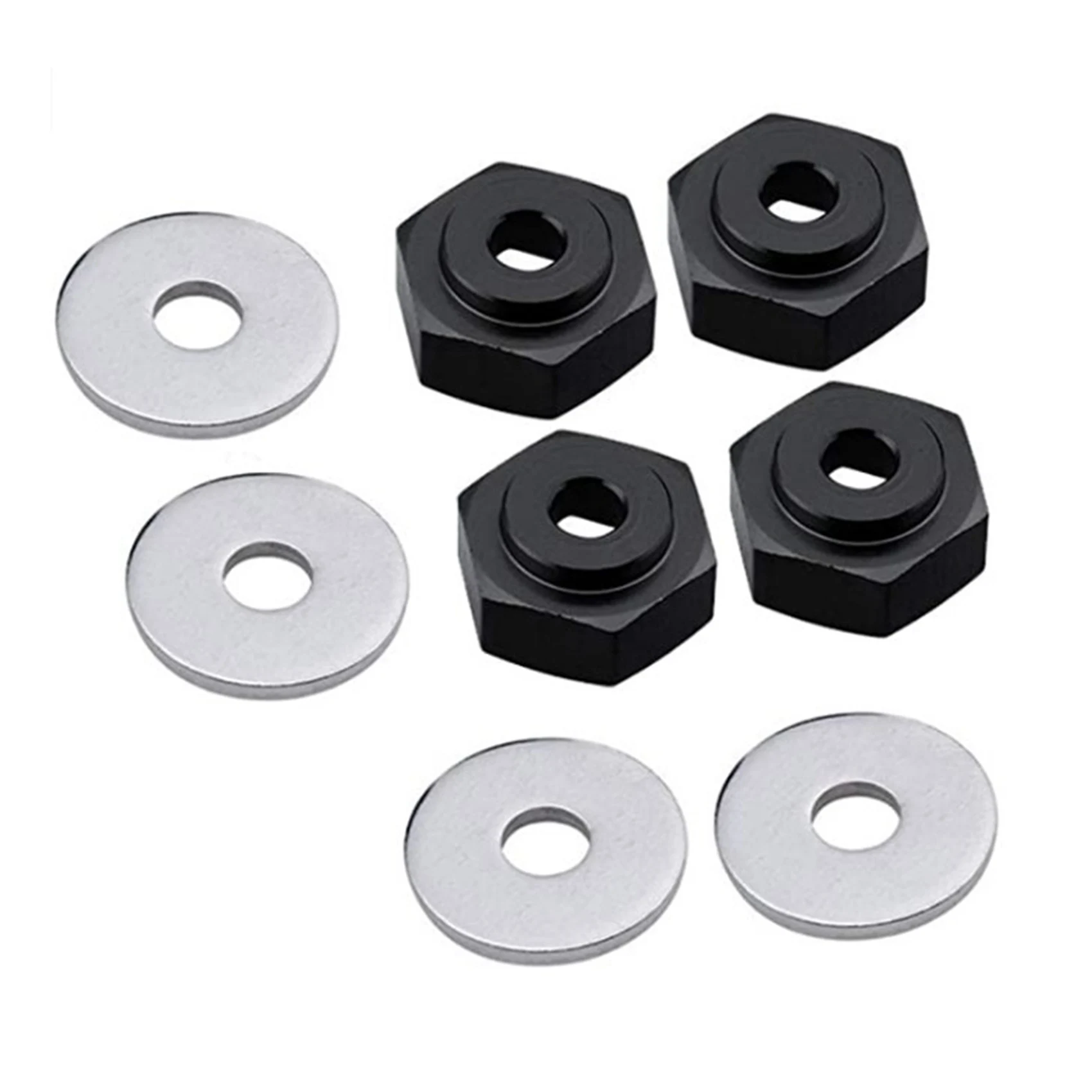 4 pezzi per HSP da 1:10 a 1:8 piatto da corsa/paese/camion pneumatici da 12 mm a 17 mm accoppiatore di conversione esagonale in metallo