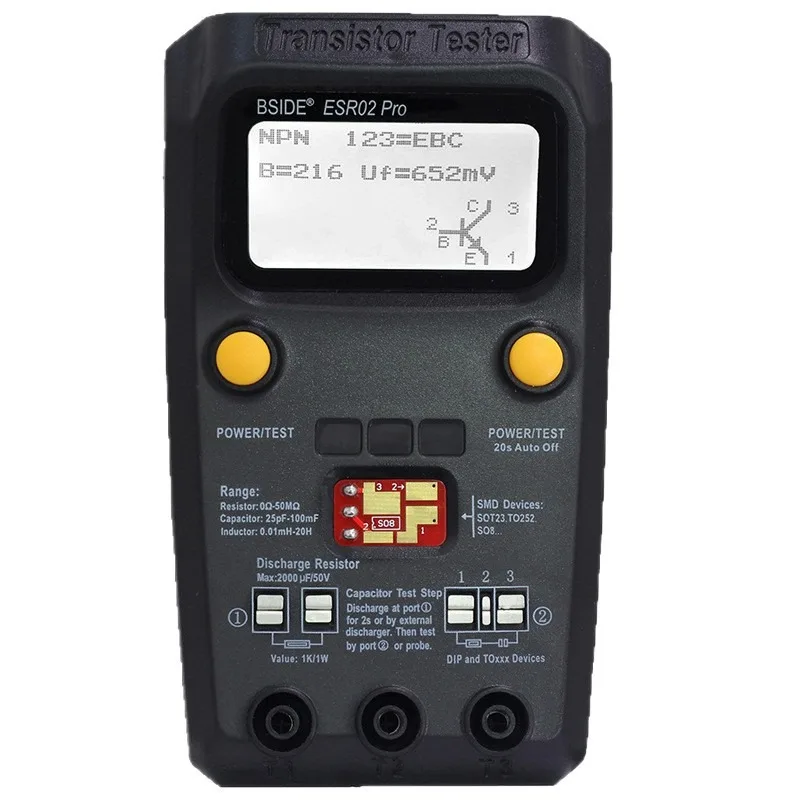 Resistance Inductor Capacitance Diode Transistor Tester M328 Component Multimeter ESR02 Pro