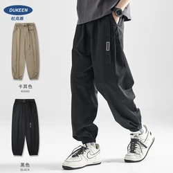 DUKEEN Binding Foot Casual Pants Men's Spring and Summer Tide Sweatpants Retro Workwear Nine-Point Pants Men