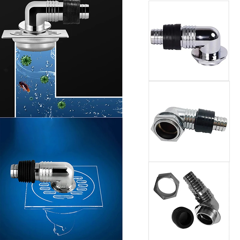 Washing Machine Floor Drain Joint Elbow Connector Dishwasher Hose Adapter Disposer Trap Tool Washroom Sewer Snap Accessories