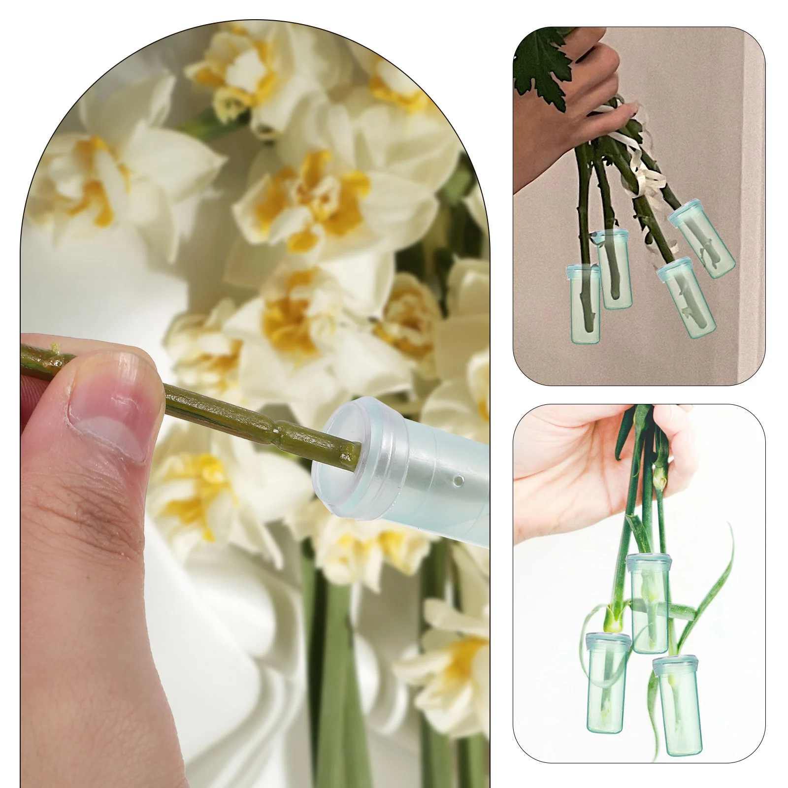 أنابيب تخزين الزهور، خرطوم المياه، لوازم ترتيب الزهور الفردية، قوارير الجذعية البلاستيكية، الزهور الطازجة